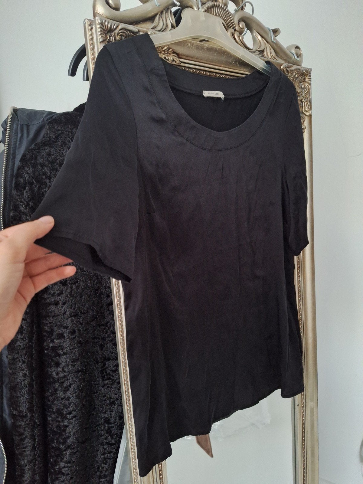 shirt Intimissimi zijden tshirt zwart maat 34 36, Verzenden, Nieuw, Korte mouw, Maat 36 (S)