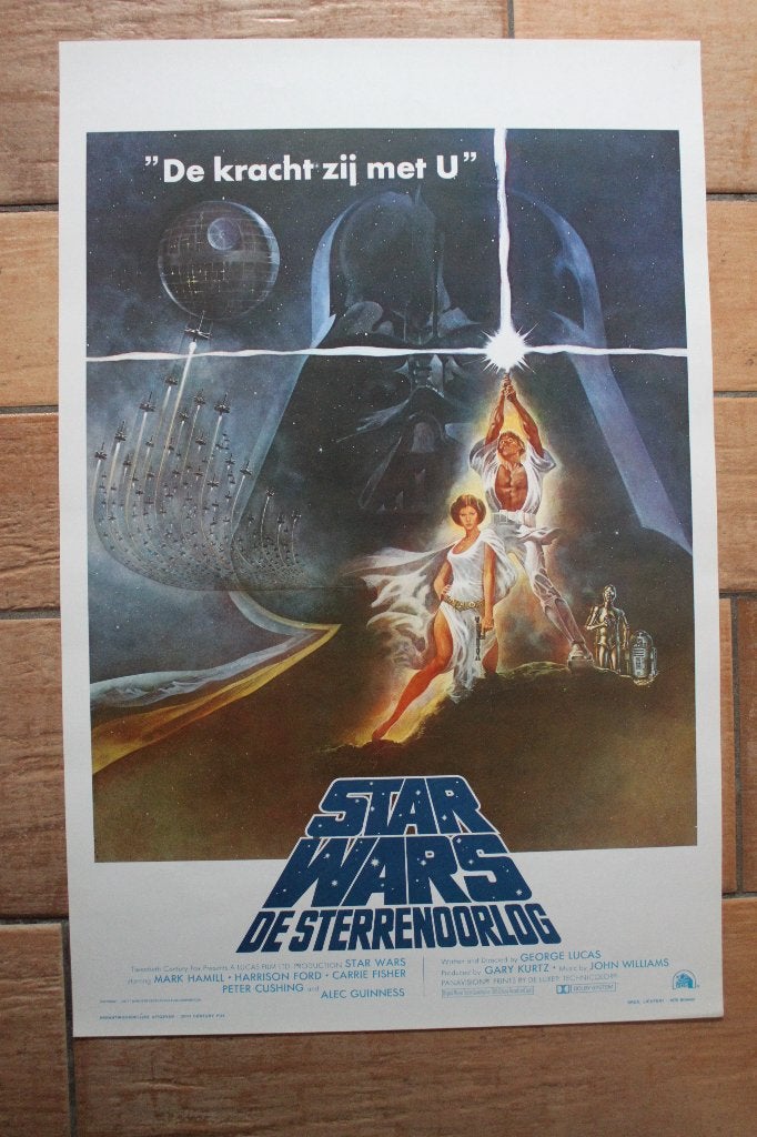 filmaffiche Star Wars 1977 George Lucas filmposter, Rechthoekig Staand, Ophalen of Verzenden, Zo goed als nieuw, A1 t/m A3