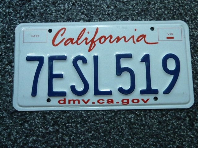 Kentekenplaat licenseplate California 5 USA, Verzenden, Gebruikt, Auto's