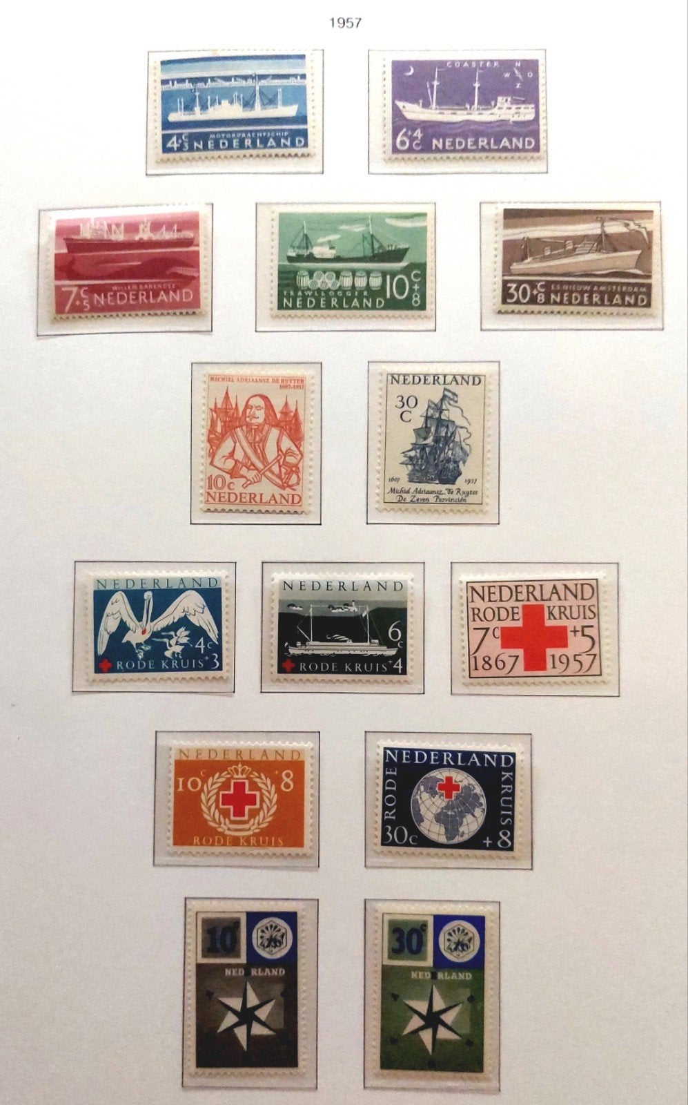 Postzegels Nederland 1957 postfris., Ophalen of Verzenden, Na 1940, Postfris