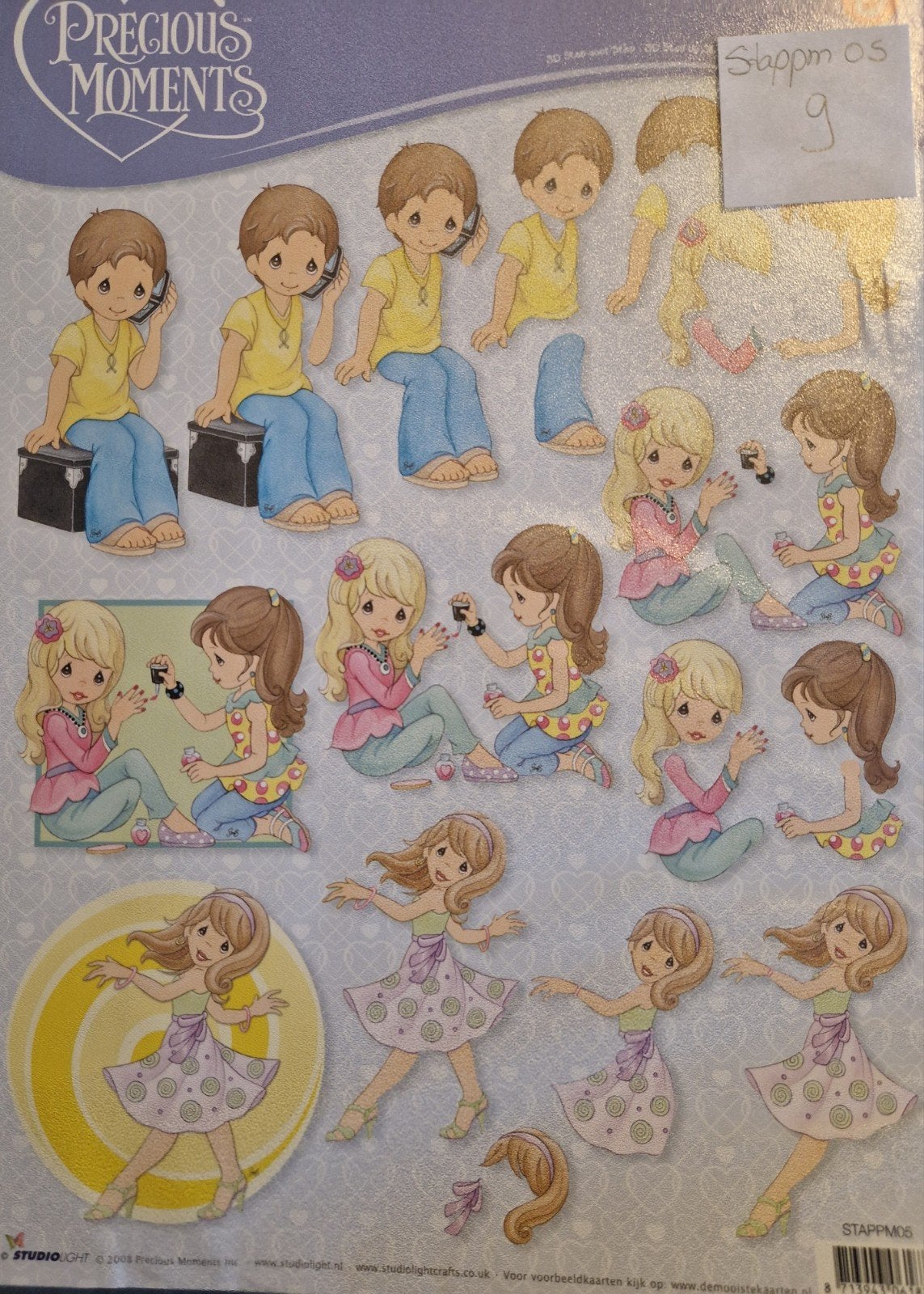 A4 Knipvellen Precious Moments STAPPM05 t/m 10, Ophalen of Verzenden, Nieuw, Overige thema's, Knipvel