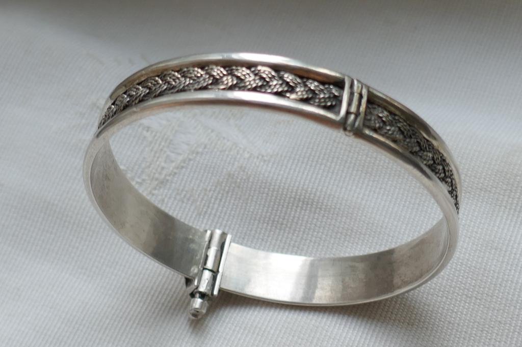 Etnische zilveren armband, Sieraden, Tassen en Uiterlijk, Armbanden, Verzenden, Zo goed als nieuw, Zilver, Zilver
