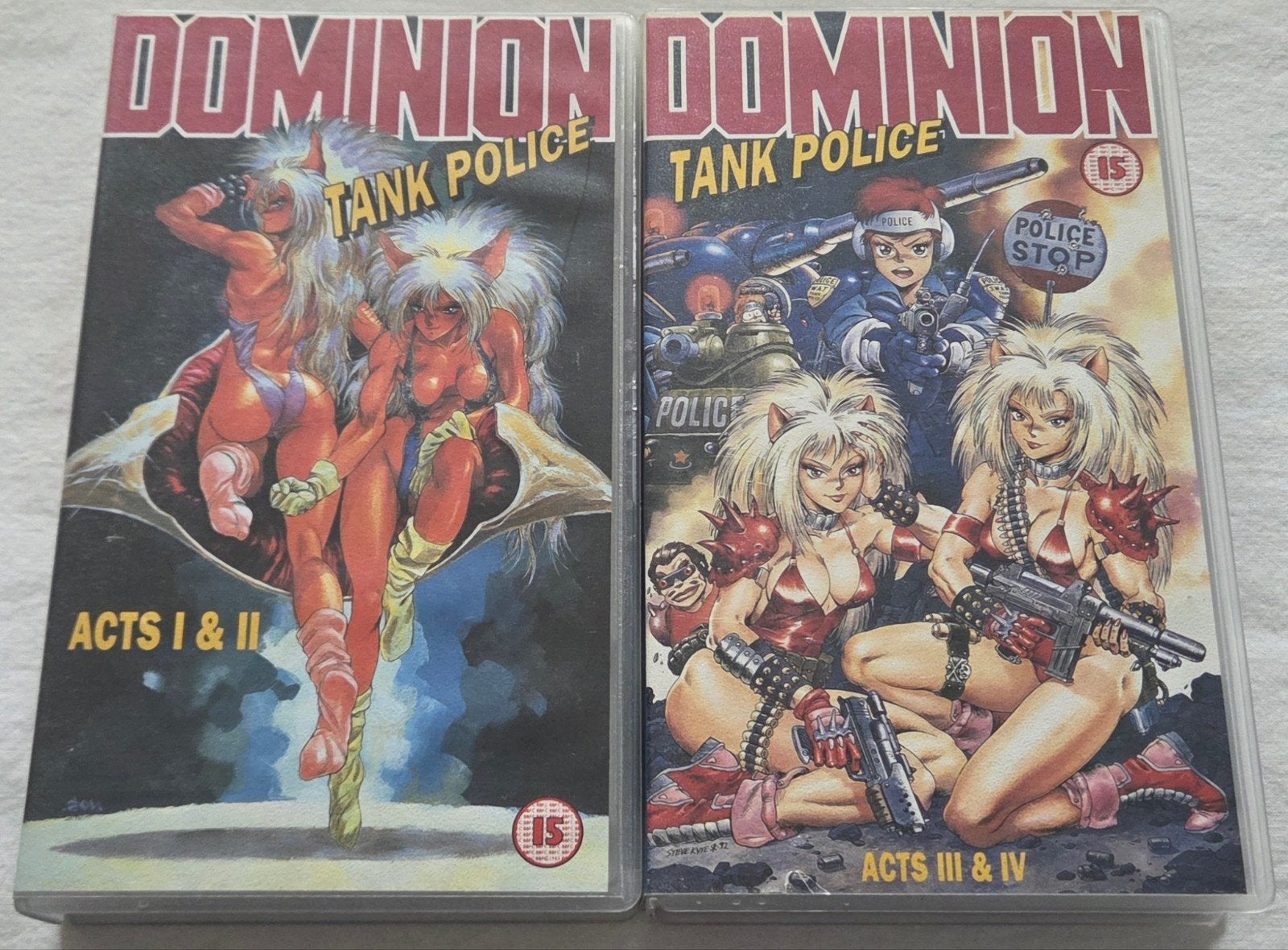 Manga Dominion Tank Police Act I, II, III & IV Complete Set, Cd's en Dvd's, VHS | Film, Vanaf 16 jaar, Ophalen of Verzenden, Gebruikt