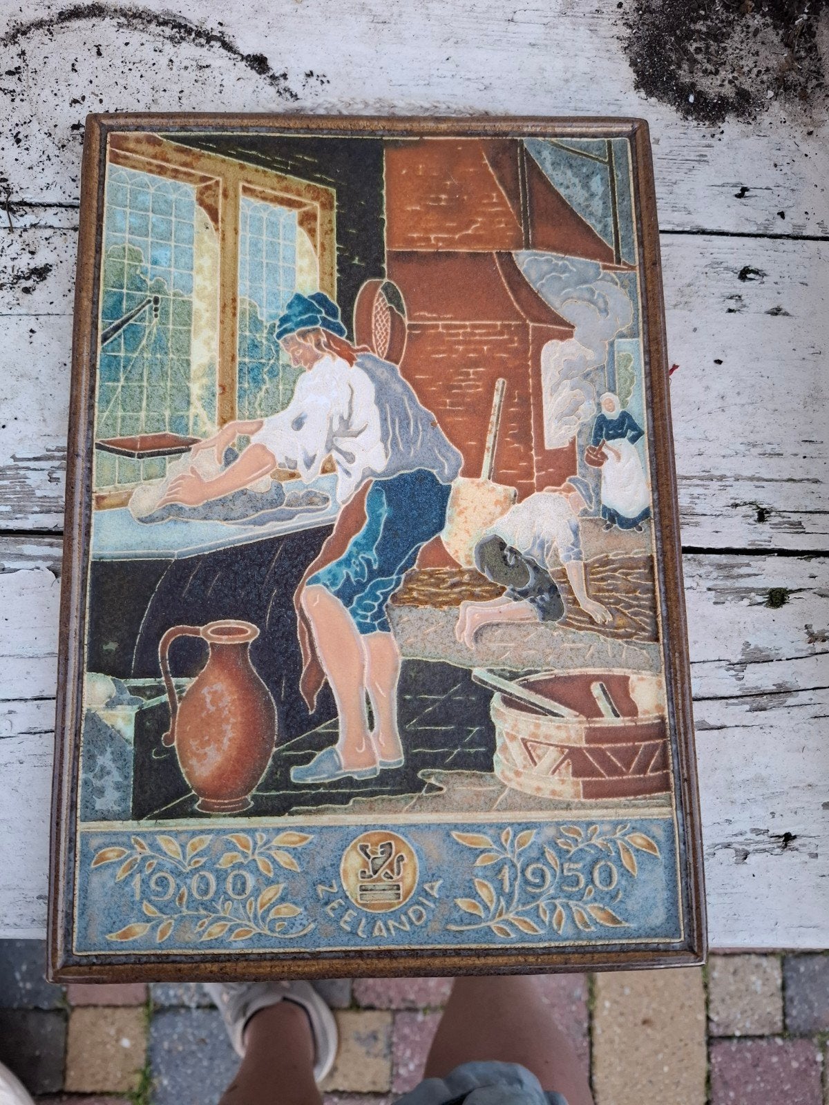 Vintage Delfts aardewerk tegelpaneel', Ophalen of Verzenden
