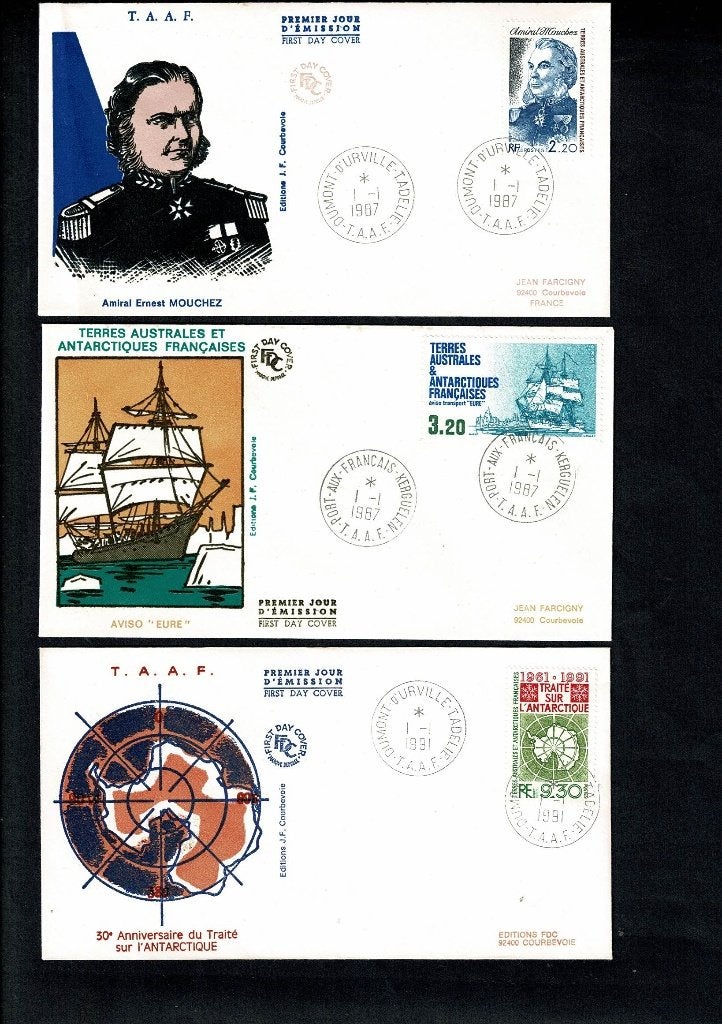 FDC : T.A.A.F. 3x, Verzenden, Onbeschreven, Rest van de wereld