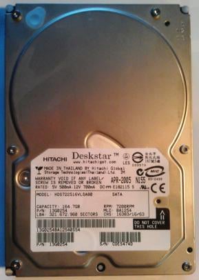 Harddisk Hitachi Deskstar HDS722516VLSA80., Intern, Ophalen of Verzenden, Zo goed als nieuw, Desktop