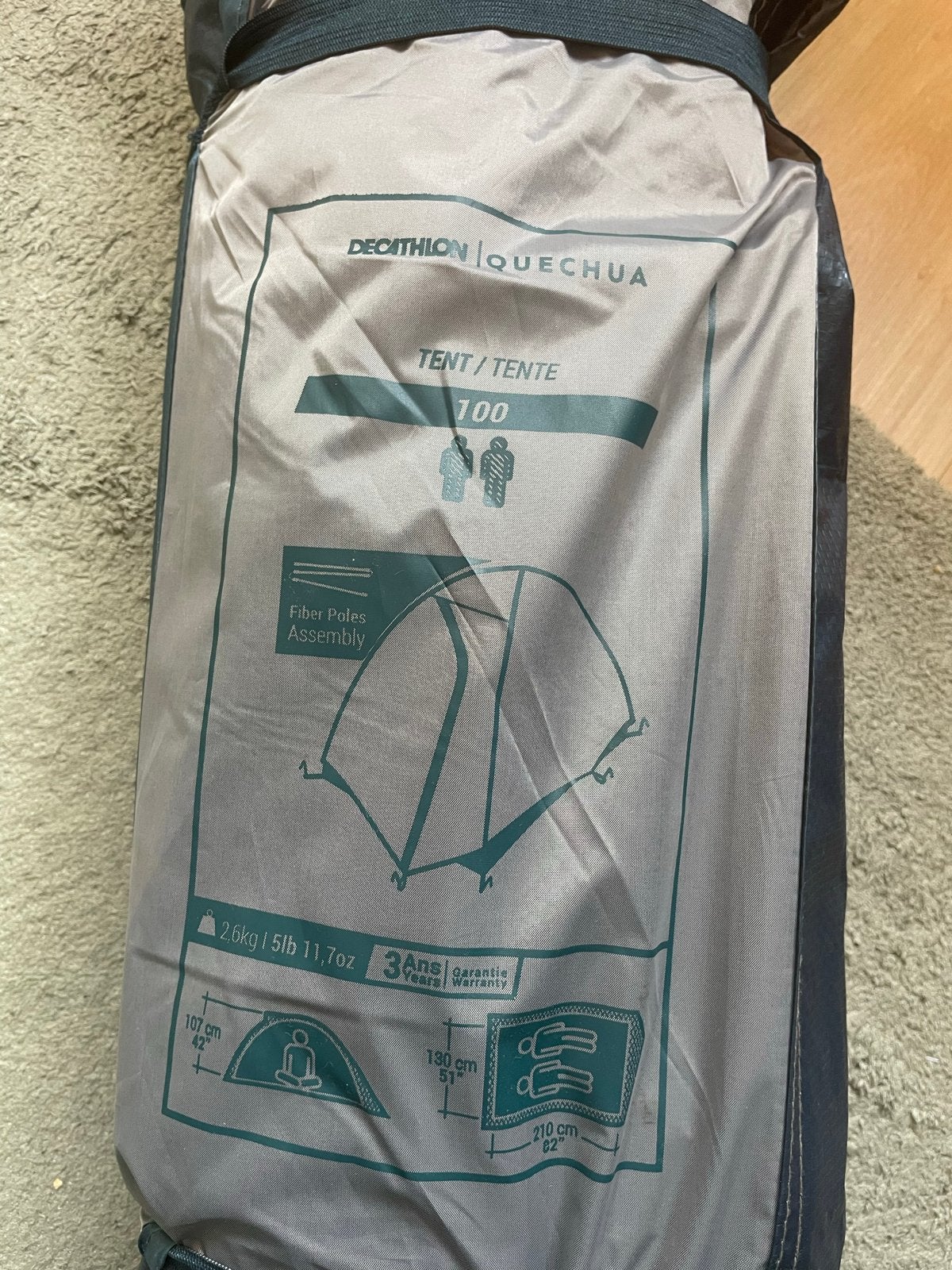Decathlon Quechua Tent 100 - Nieuw, ongebruikt, Caravans en Kamperen, Ophalen, Zo goed als nieuw, Tot en met 2