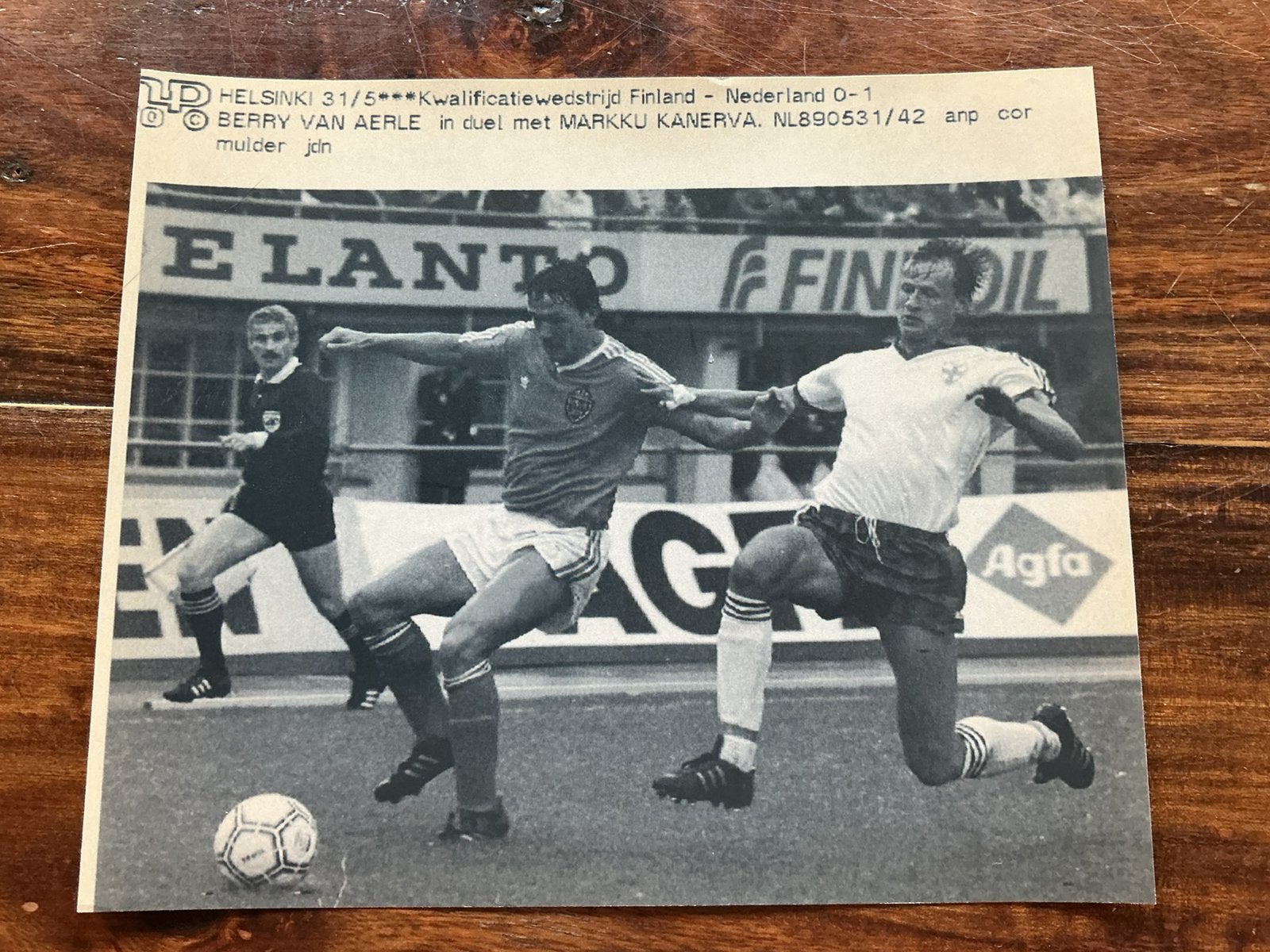 Voetbal telefaxfoto Kwalificatie WK 1990 Finland Nederland, Verzamelen, Ophalen of Verzenden