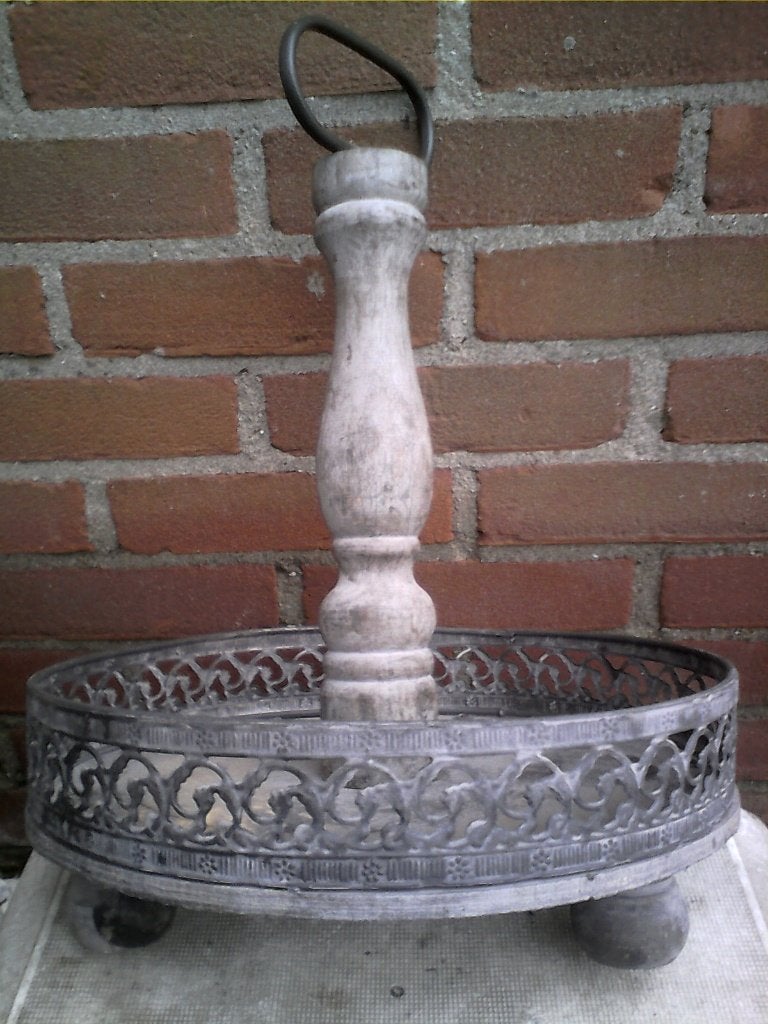 Basis opmaak decoratie - Etagère van hout (excl. kaarsen), Ophalen, Etagère, Metaal, Zo goed als nieuw
