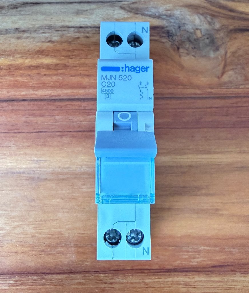 Hager installatieautomaat C20 1P+N MJN520 - nieuw, Ophalen of Verzenden, Nieuw, Hager, Installatieautomaat