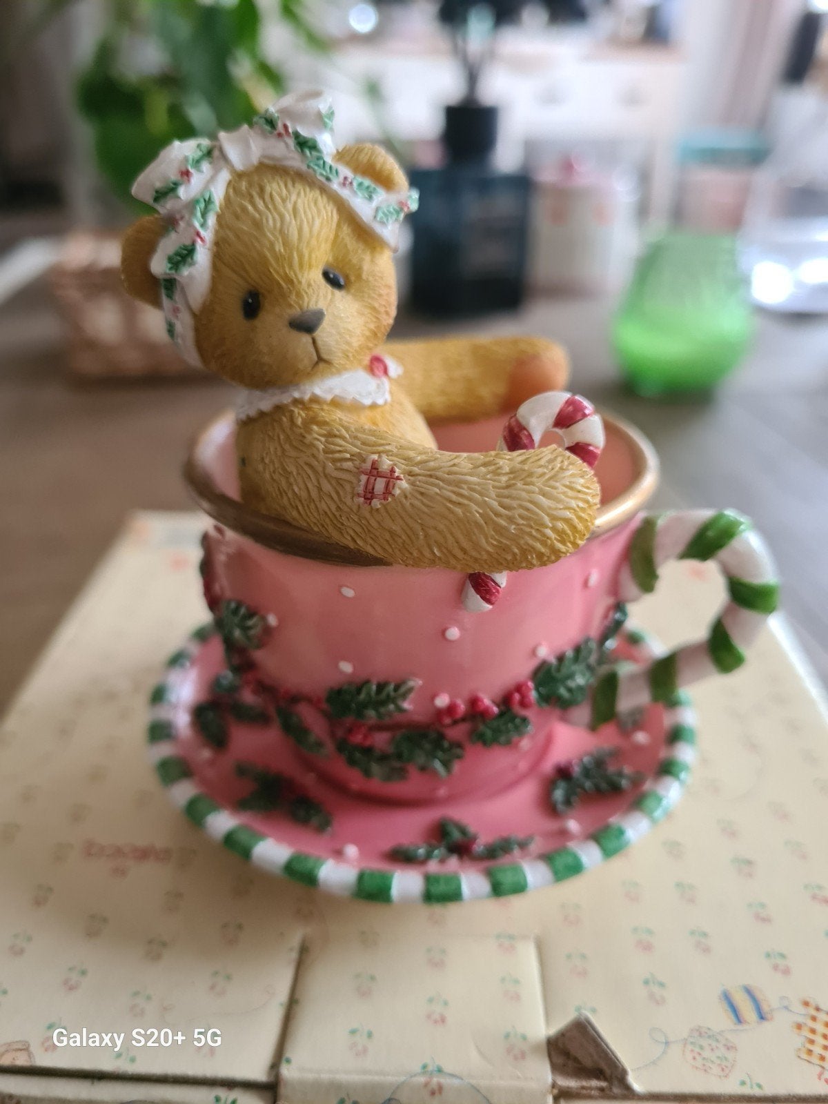 Enesco Cherished Teddies Kerst Theekopje met Beer, Verzamelen, Poppetjes en Figuurtjes, Ophalen of Verzenden