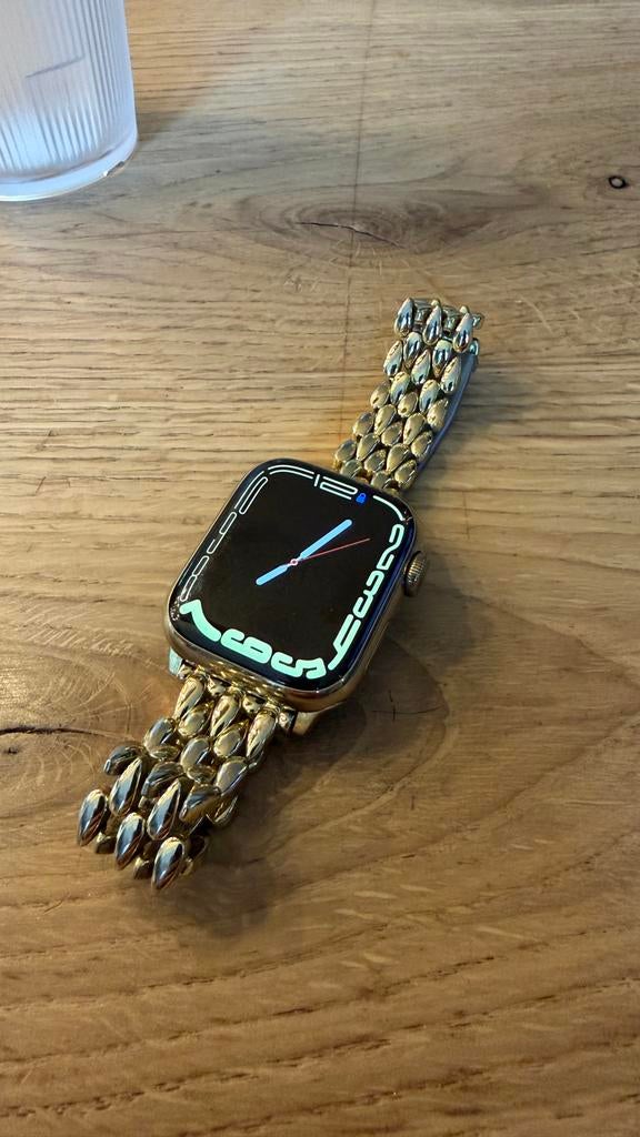 Apple Watch Series 7 41mm titanium gold, Sieraden, Tassen en Uiterlijk, Smartwatches, Ophalen, Afstand, IOS, Zo goed als nieuw