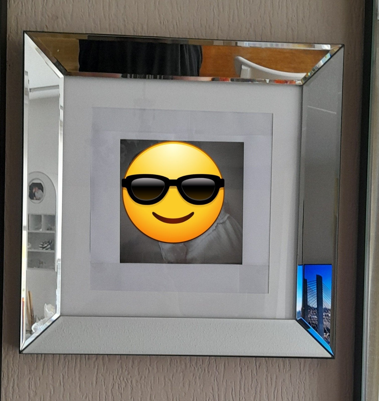Spiegel fotolijst, Ophalen, Overige materialen, 50 tot 75 cm, Zo goed als nieuw