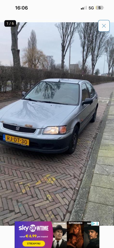 Honda Civic 1.4 I S 1997 Grijs, Ophalen, Gebruikt