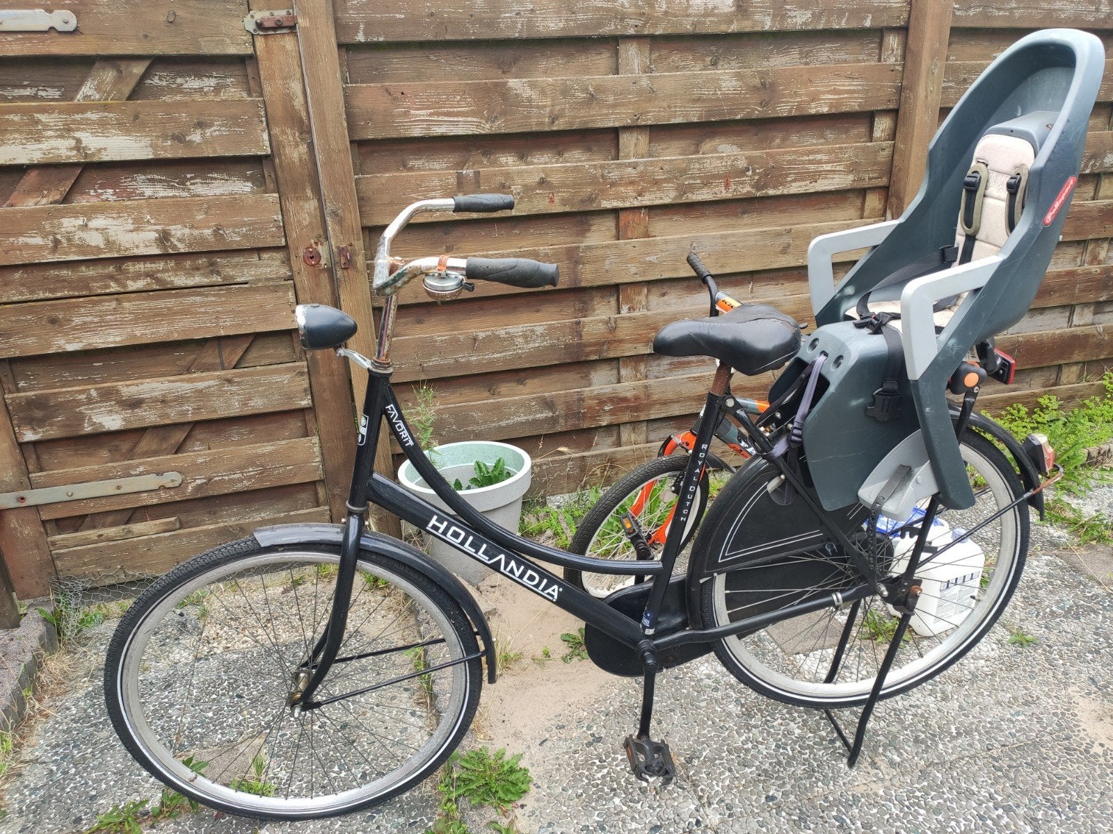 Hollandia Omafiets met kinderzitje - Gebruikt, Fietsen en Brommers, Fietsen | Dames | Omafietsen, Ophalen
