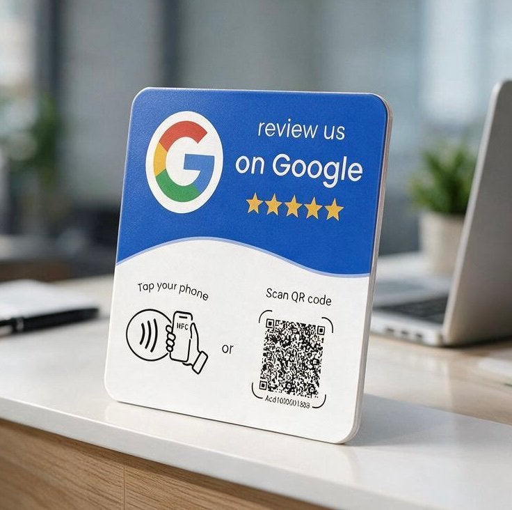 Google Review Bordje (NFC + QR) – Sneller 5-Sterren Reviews, Verzenden, Nieuw, Reclamebord