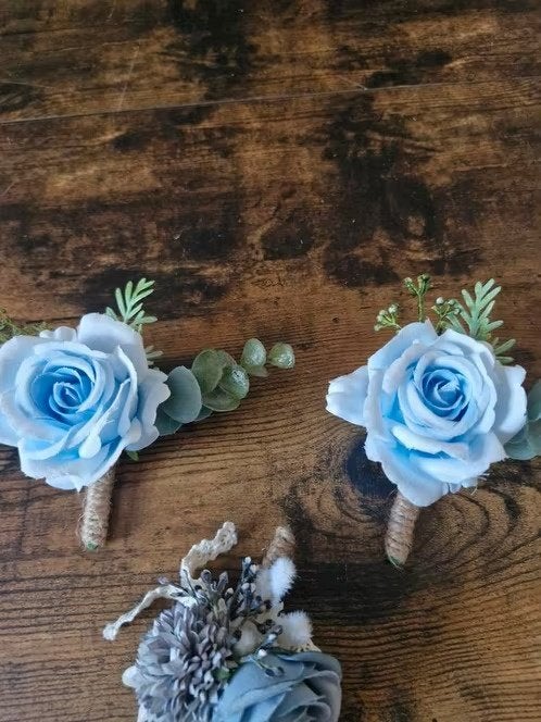 3 corsages voor mannen h3, Overige materialen, Blauw, Onbekend, Nieuw