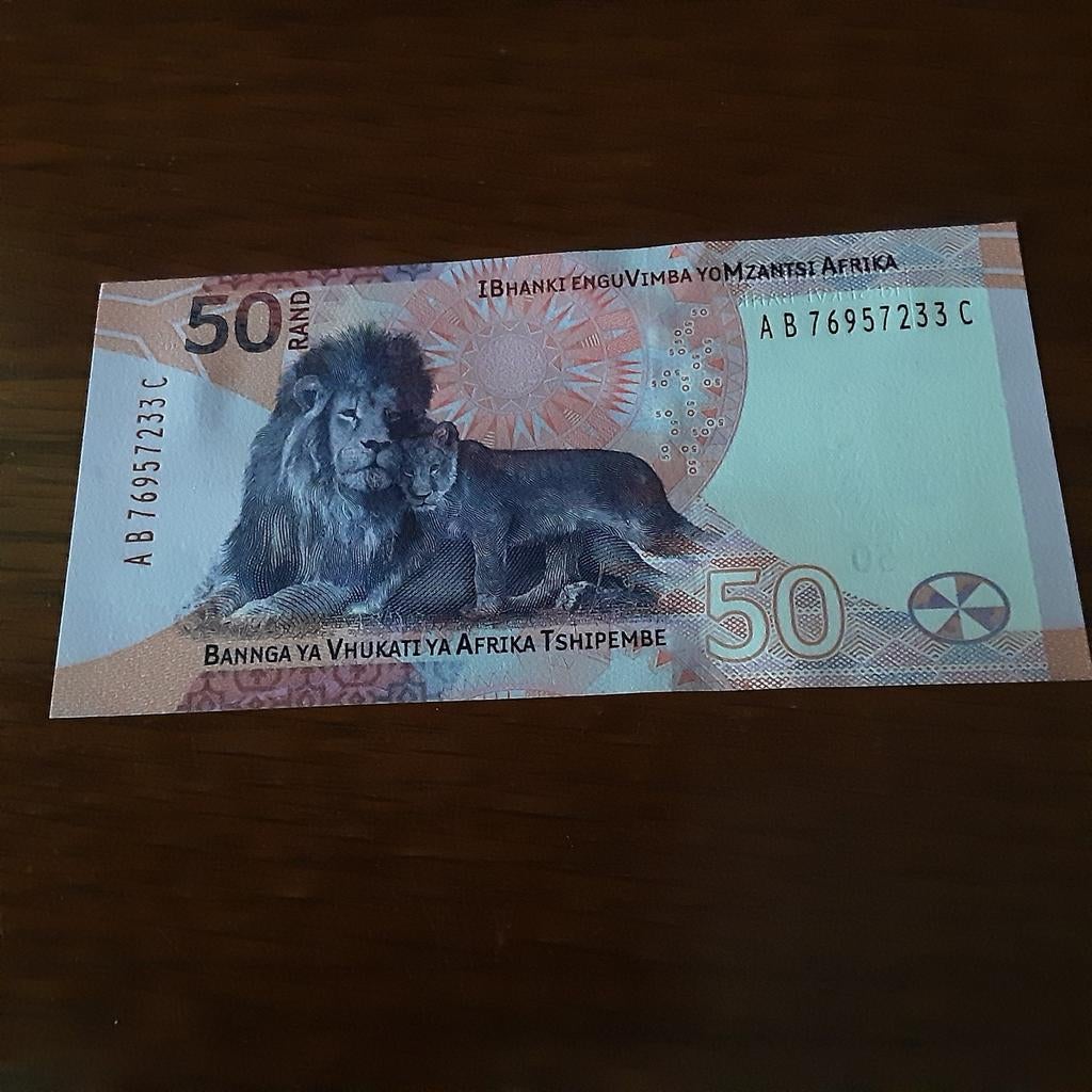 50 Rand Zuid-Afrika Uncirculated nooit gebruikt, Ophalen of Verzenden, Zuid-Afrika