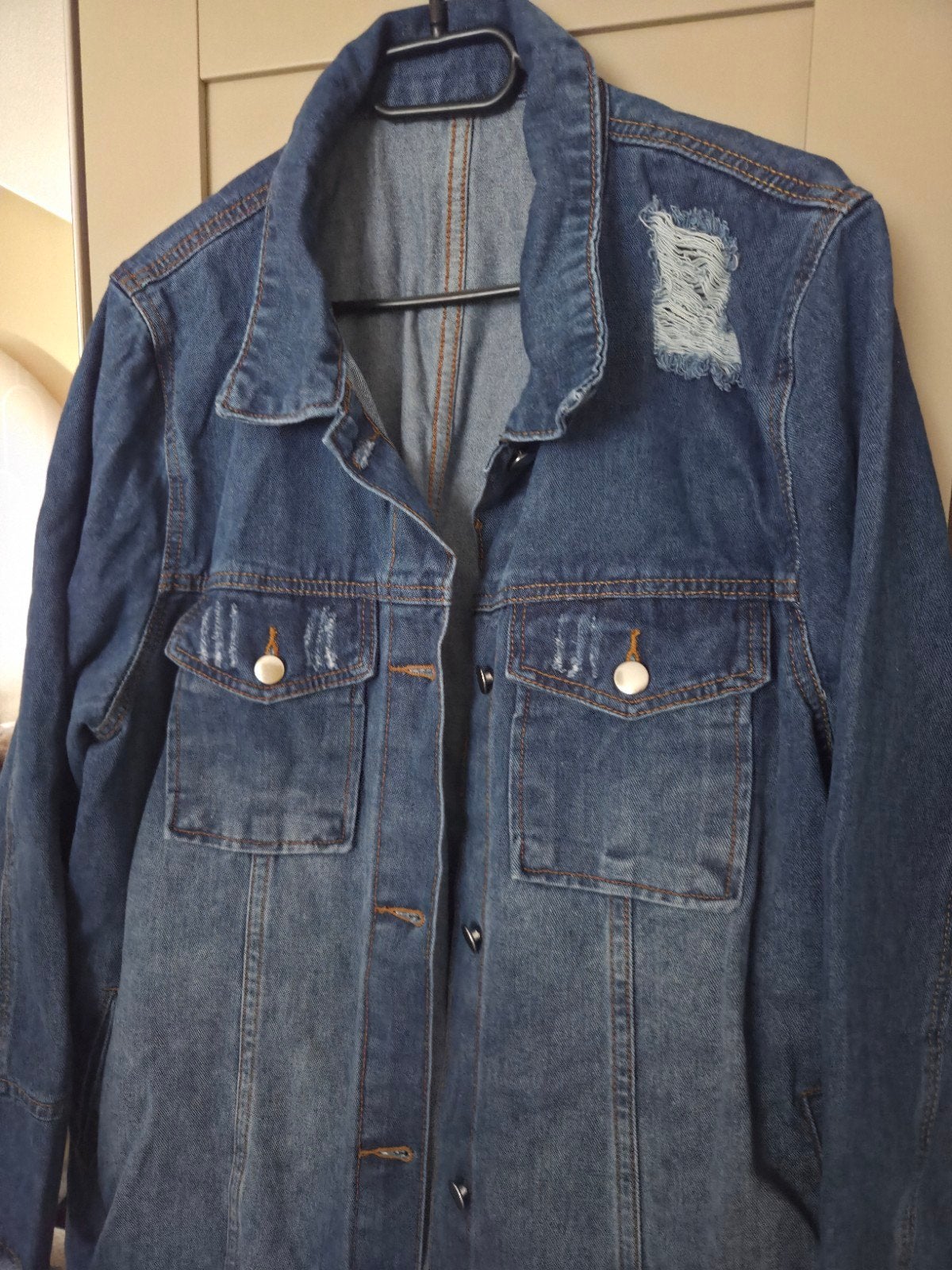 Nieuwe lange denim jas., Ophalen of Verzenden, Maat 42/44 (L), Blauw