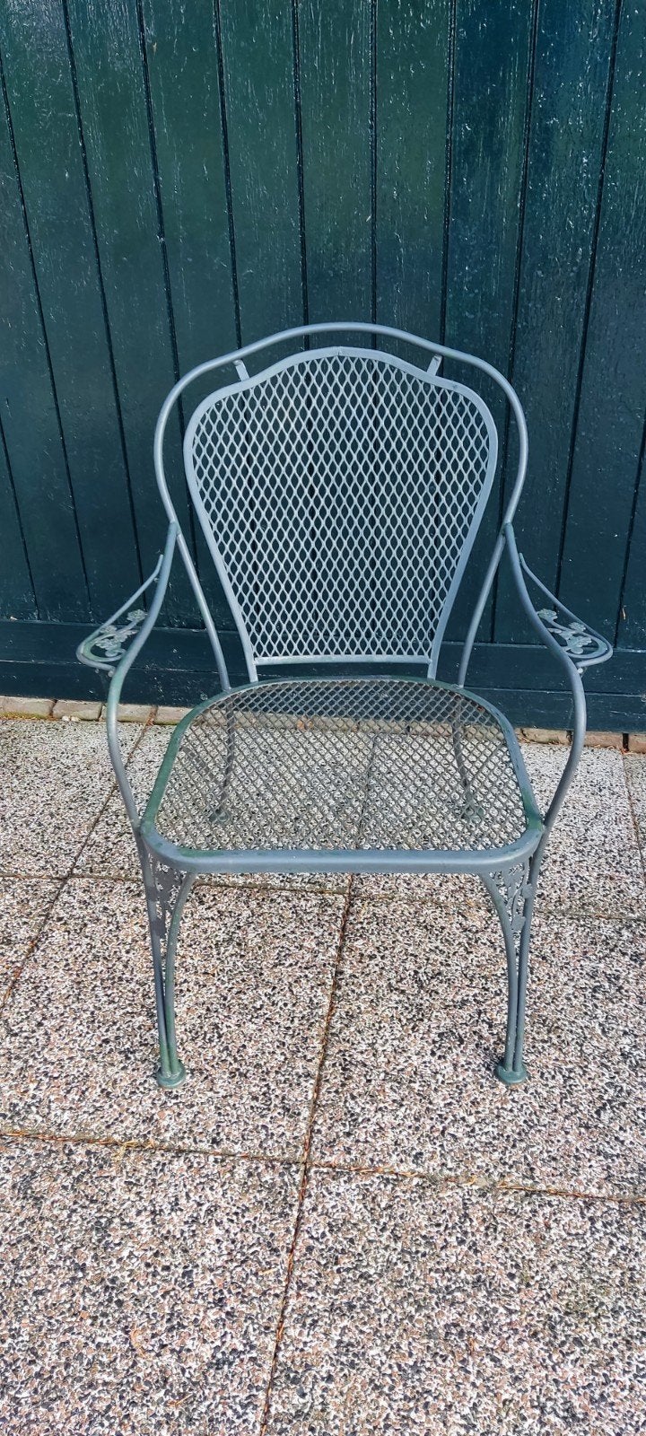 Gietijzeren tuinstoel, Tuin en Terras, Tuinstoelen, Ophalen, Gebruikt, Metaal