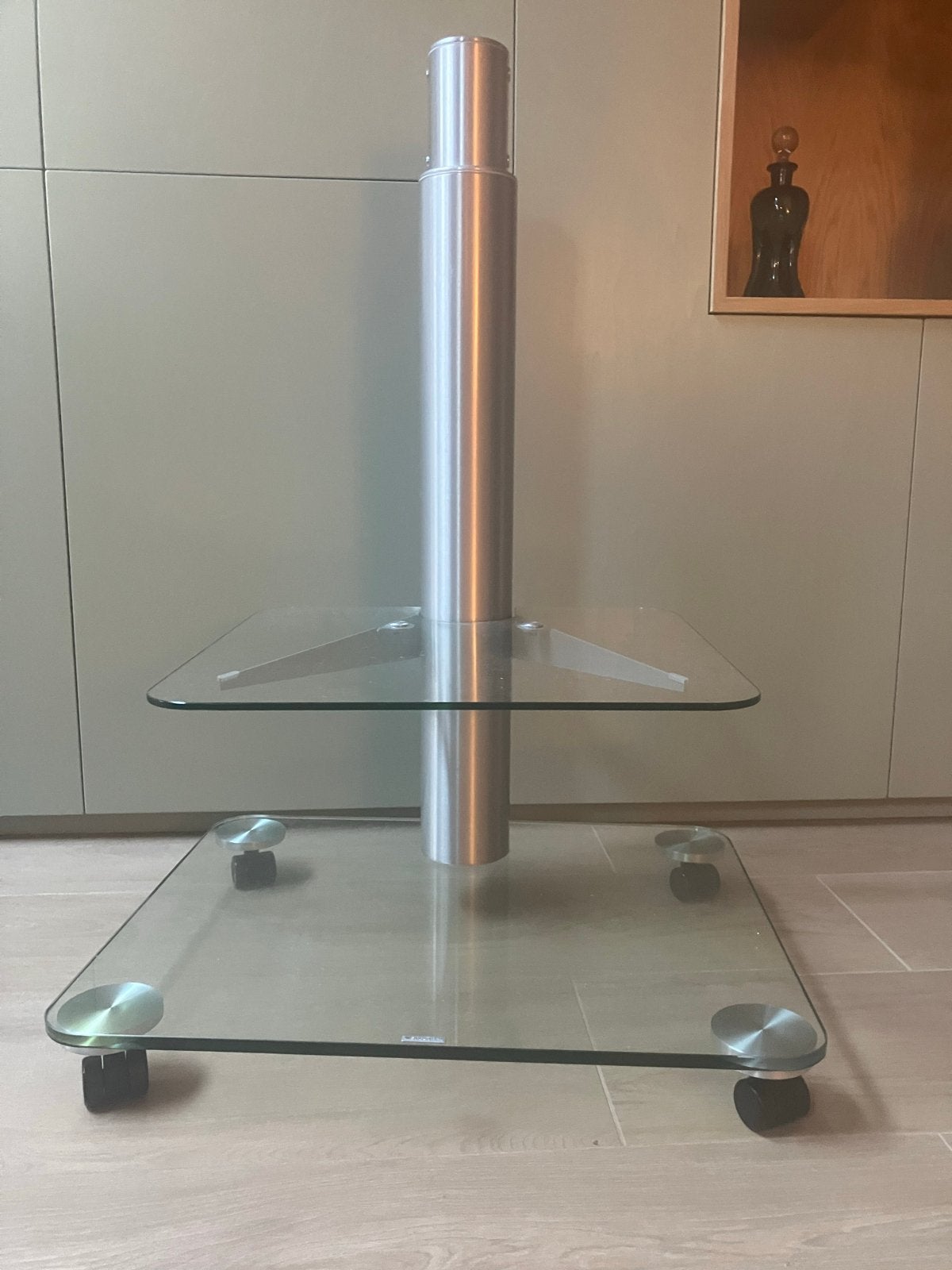 Verrijdbaar TV meubel Spectral met draaibare TV-beugel, Ophalen, Gebruikt, 50 tot 100 cm, Glas
