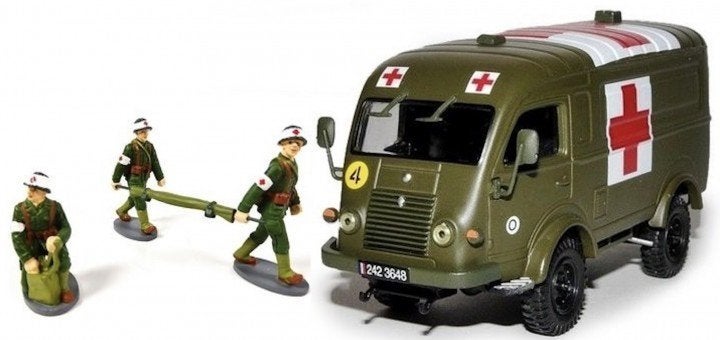 Renault 1000kg Ambulance 1950 +3 figuren 1:43, Overige merken, Atlas, Auto, Atlas