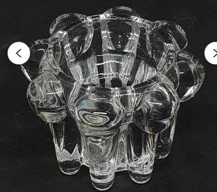 Set van 6 VMC Kristallen Waxinelichthouders - Henri Mounier, Overige merken, Waxinelichthouder, Ophalen of Verzenden, Glas