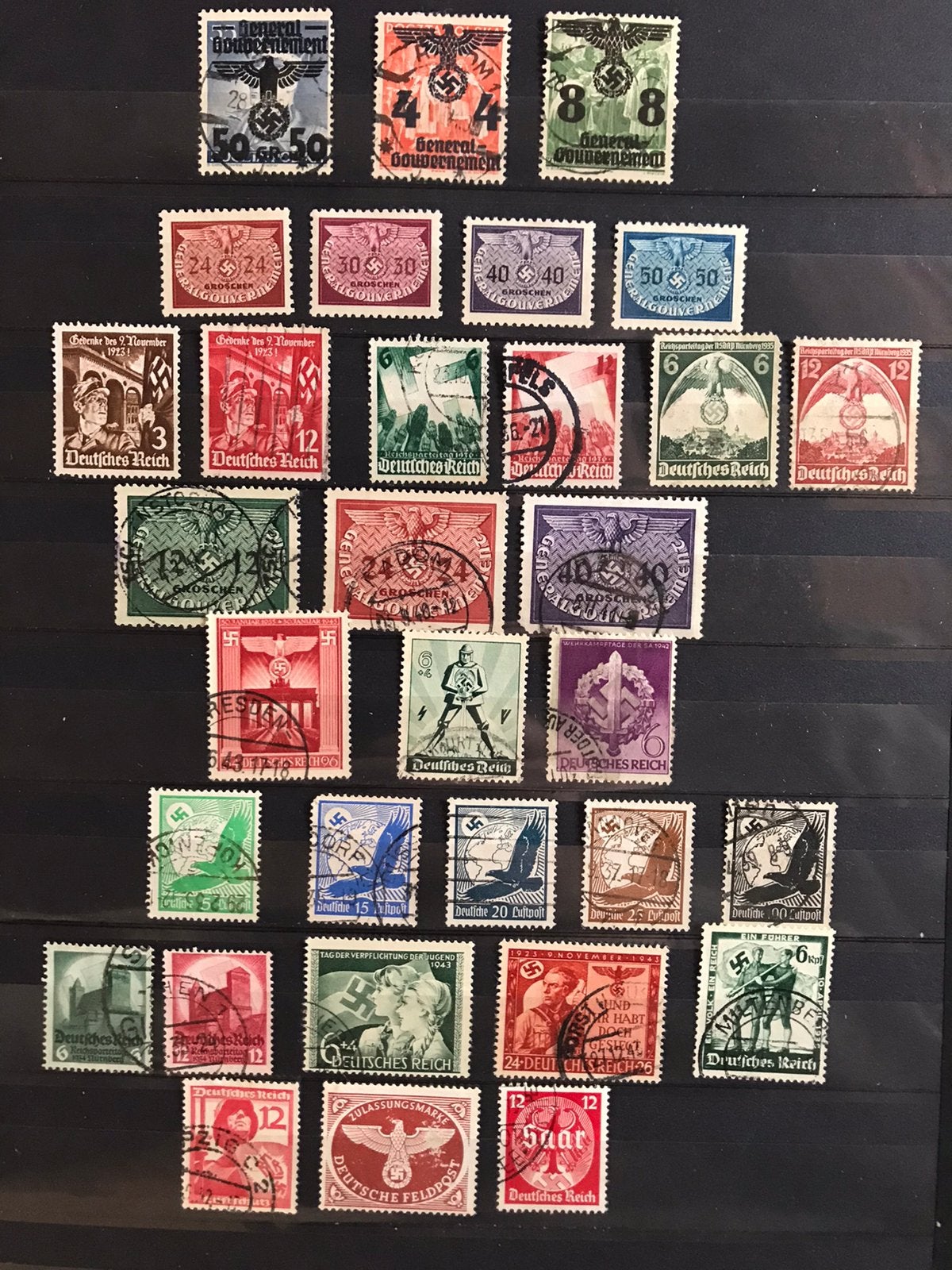 Kavel propaganda zegels nazi Duitsland WO2 periode swastika, Ophalen of Verzenden, Overige soorten, Duitsland, Overige typen