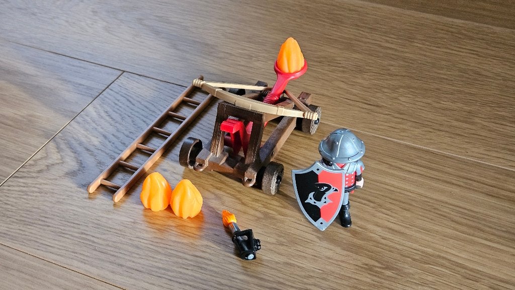 playmobil katapult, Complete set, Ophalen of Verzenden, Zo goed als nieuw, Knights