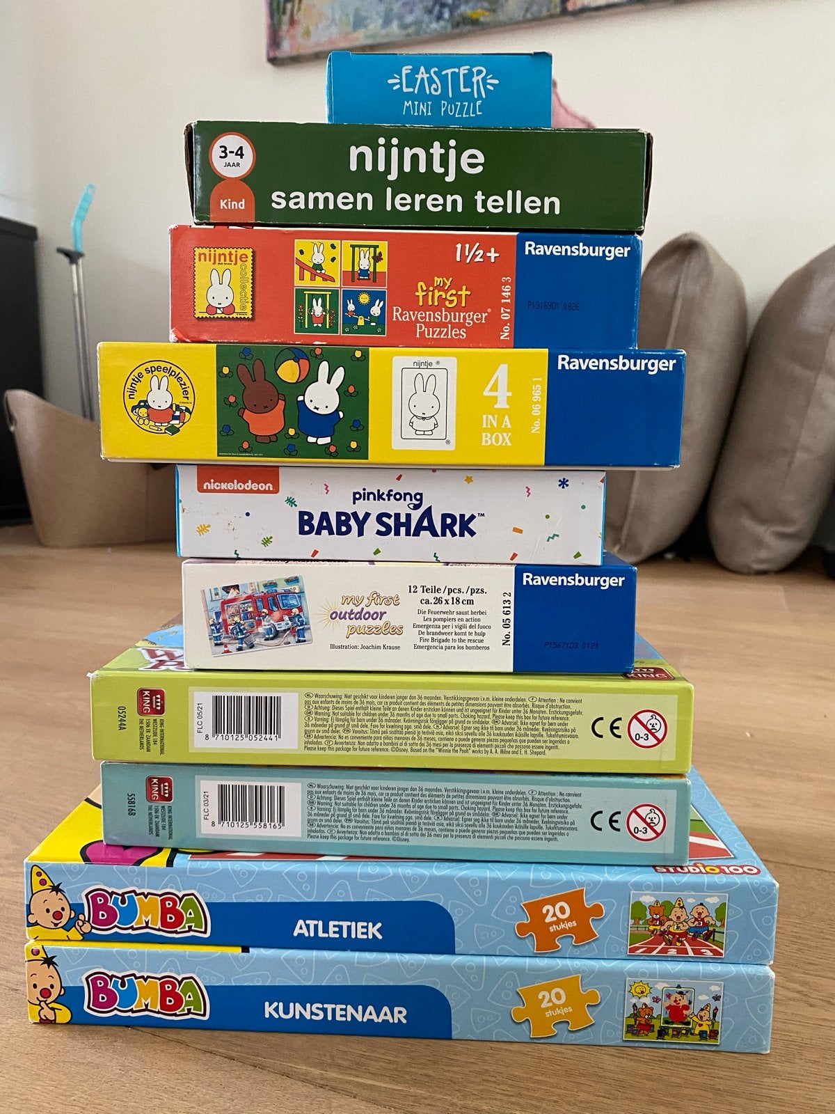 Grote collectie kinderpuzzels (Nijntje, Bumba, Dumbo, etc.), Ophalen, 10 tot 50 stukjes, Gebruikt, 2 tot 4 jaar