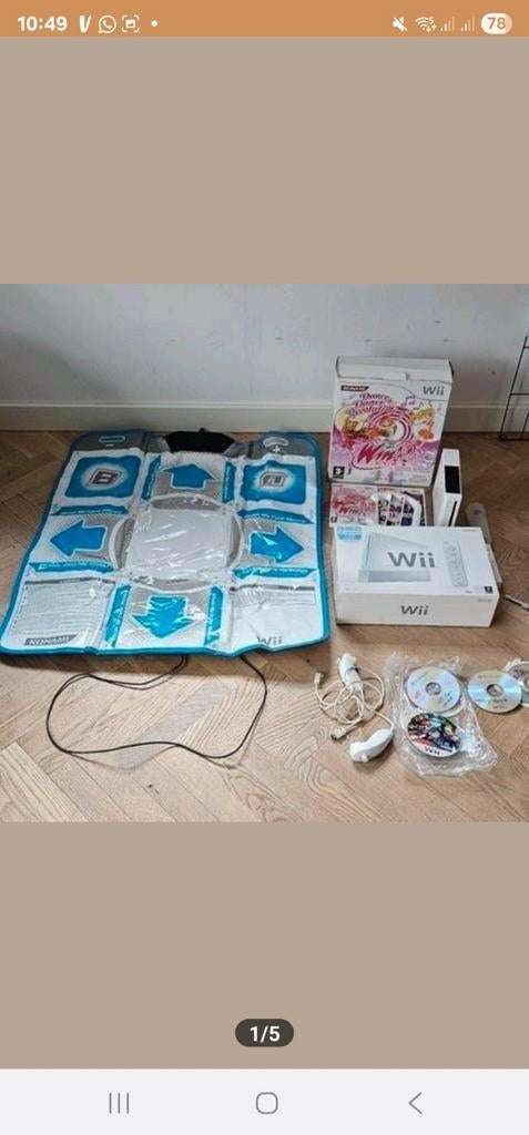 Wii Console Bundel met Dansmat en Spellen, Spelcomputers en Games, Games | Nintendo Wii, Muziek, Gebruikt, Eén computer, Ophalen of Verzenden