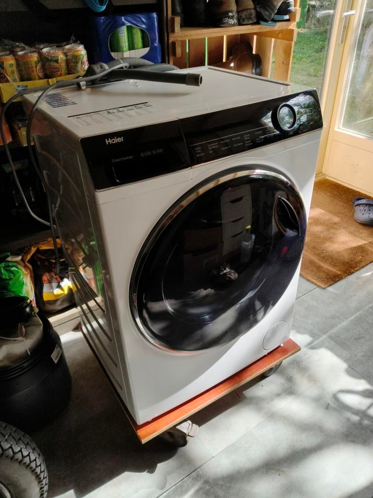 Haier HWD80 wasmachine droger combinatie., Ophalen, 1200 tot 1600 toeren, Gebruikt, 8 tot 10 kg