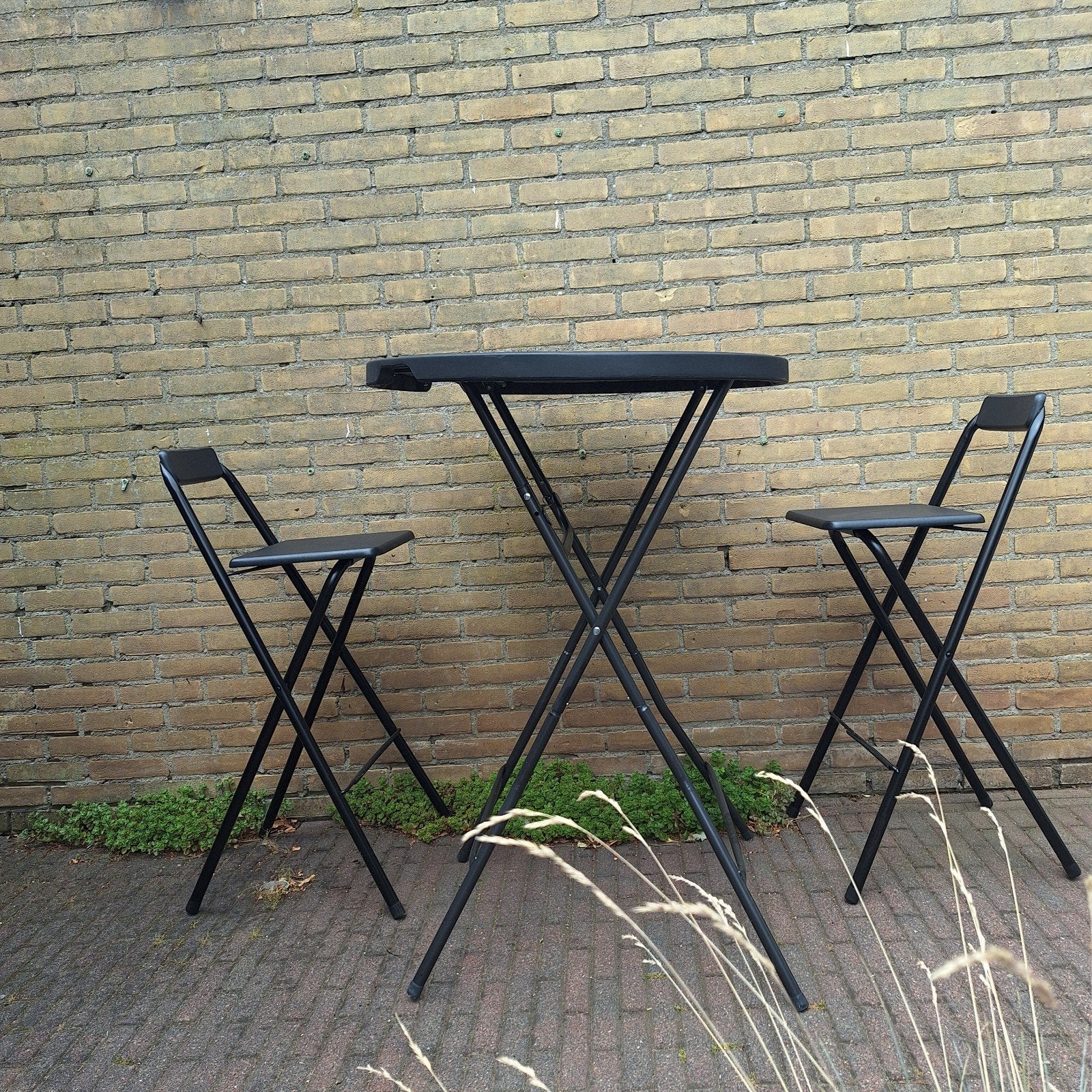 Statafel 2 stoelen krukken inklapbaar, Ophalen, Gebruikt