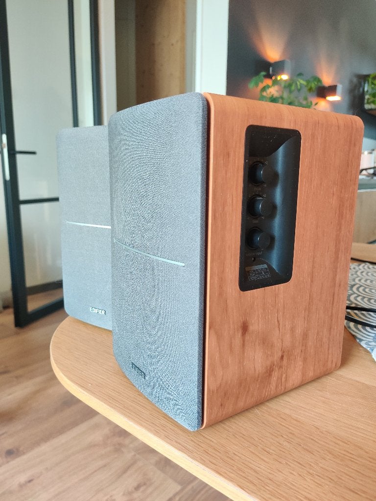 Edifier R1280DB hout look zonder afstandsbediening, Stereo speakers, Zo goed als nieuw, Minder dan 60 watt, Bluetooth
