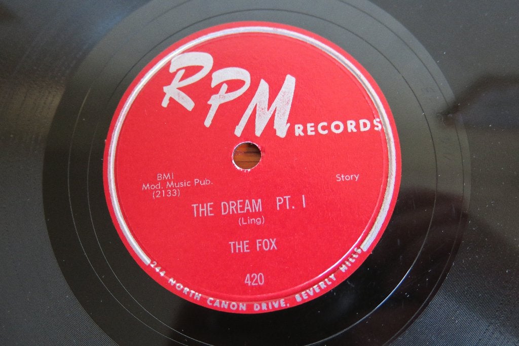 The Fox (Eugene) The Dream Pt. 1 78rpm 78 toeren wurlitzer, Gebruikt, 10 inch, Ophalen of Verzenden, Blues
