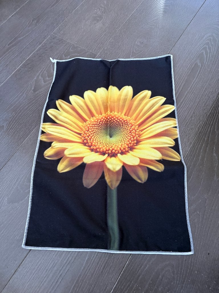 Gezichtshanddoek met Zonnebloem, Overige merken, Geel, Nieuw, Theedoek of Handdoek