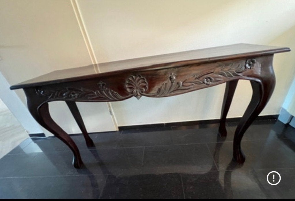 Te koop antieke side table in prima staat., Ophalen, 100 tot 150 cm, Zo goed als nieuw, Overige houtsoorten