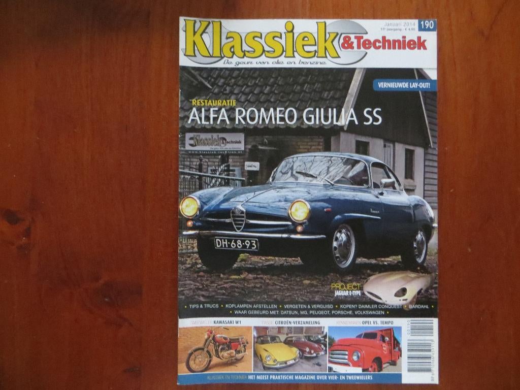 Klassiek en Techniek 190 Alfa Romeo Giulia SS, Kawasaki W1, Ophalen of Verzenden, Nieuw, Alfa Romeo