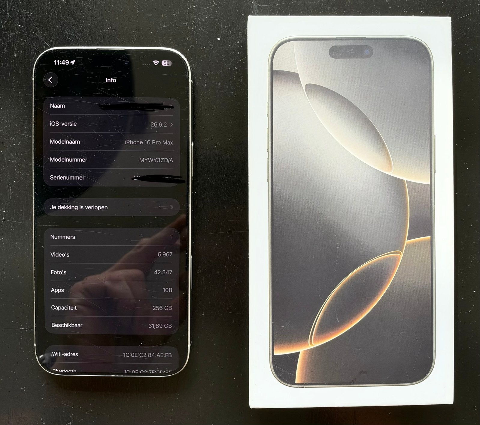 iPhone 16 Pro Max 256 GB zilver, 256 GB, Gebruikt, IPhone 16 Pro Max, Ophalen of Verzenden