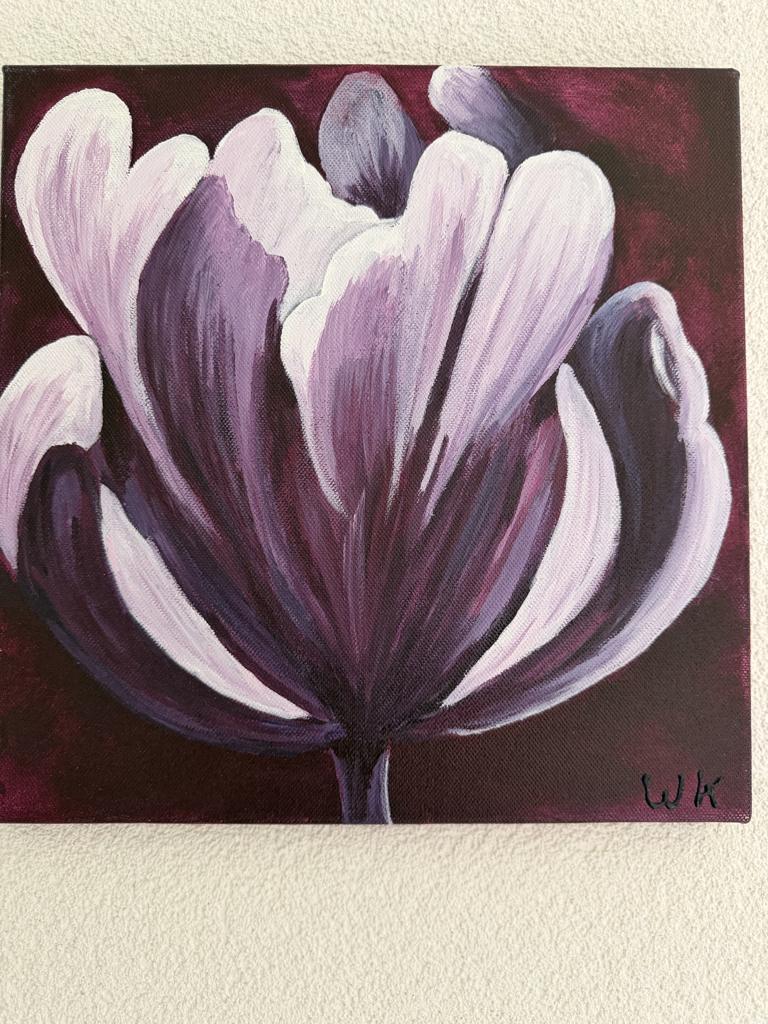 schilderij tulp aubergine, Ophalen, Minder dan 50 cm, Gebruikt, Oorspronkelijke maker