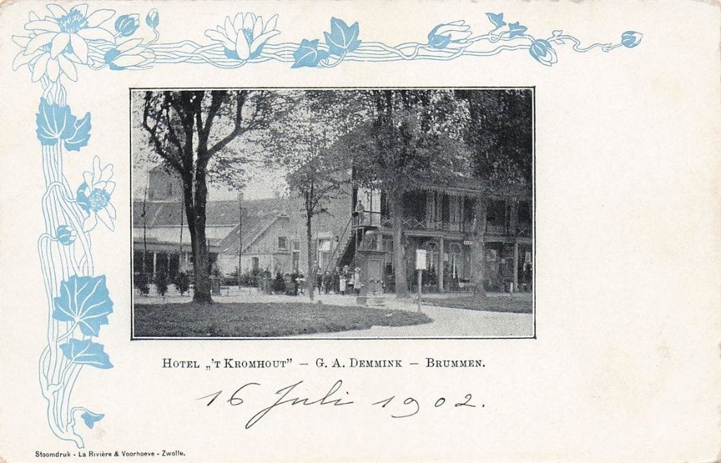 703-147-047 Hotel Kromhout Brummen, Verzamelen, Verzenden, Voor 1920