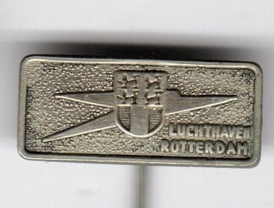 Speldje LUCHTHAVEN ROTTERDAM WAPEN ROTTERDAM BLANCO (A9), Verzamelen, Ophalen of Verzenden, Gebruikt, Overige onderwerpen