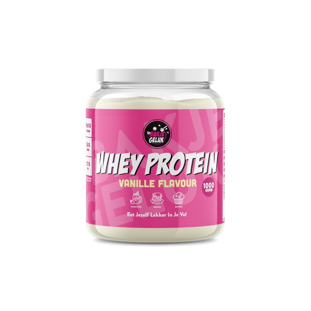 Bakje Geluk Whey Proteïne Vanille Smaak 1000 gram, Ophalen of Verzenden, Nieuw, Poeder of Drank