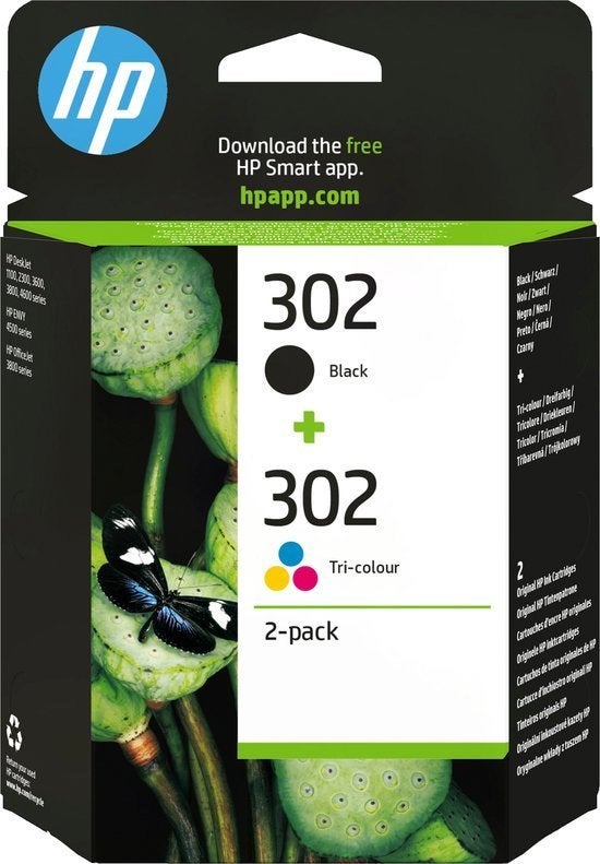 HP 302 2-Pack Black + Tri-color (Cartridge) *Nieuw*, HP, Info@HP.nl, Nieuw, Ophalen of Verzenden