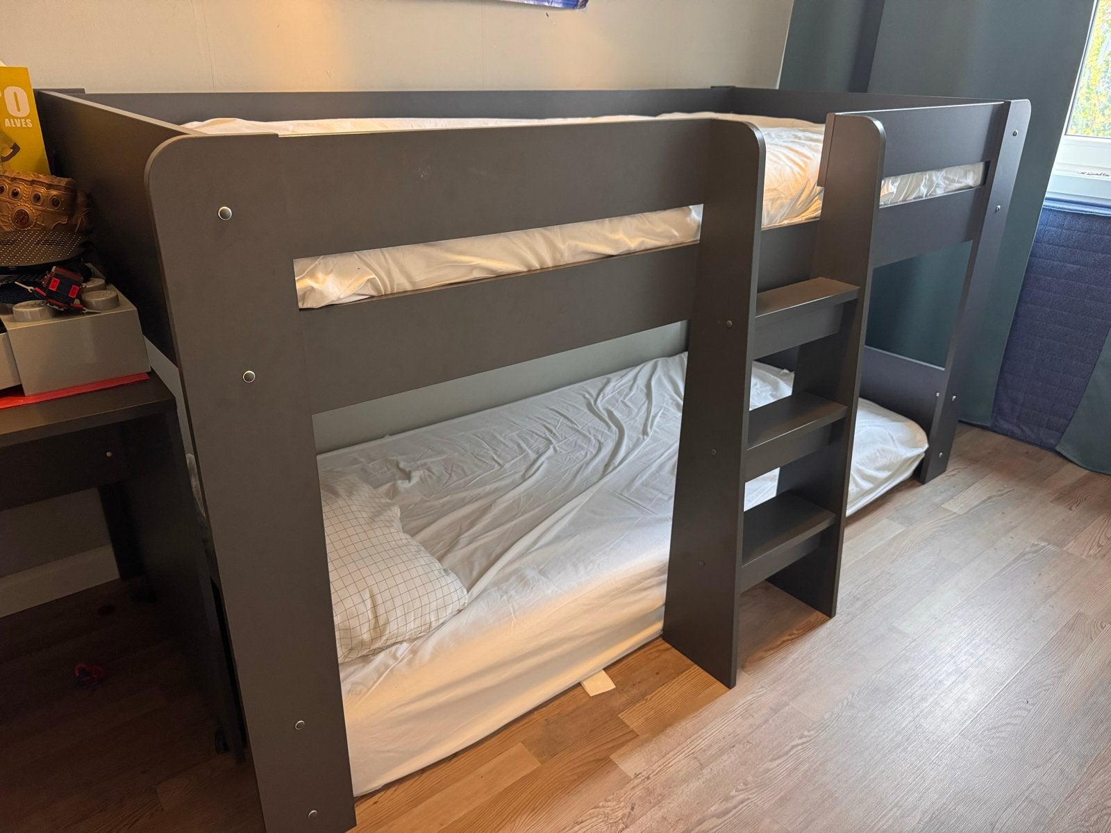 Hoogslaper met bureau en extra slaapplek, Ophalen, Gebruikt, Eenpersoons, 160 tot 180 cm