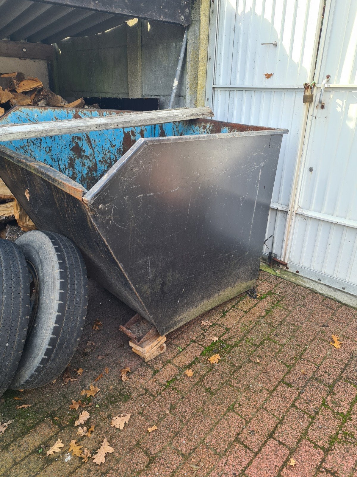 Kiepbak voor heftruck of verrijker (130x140x110cm), Ophalen