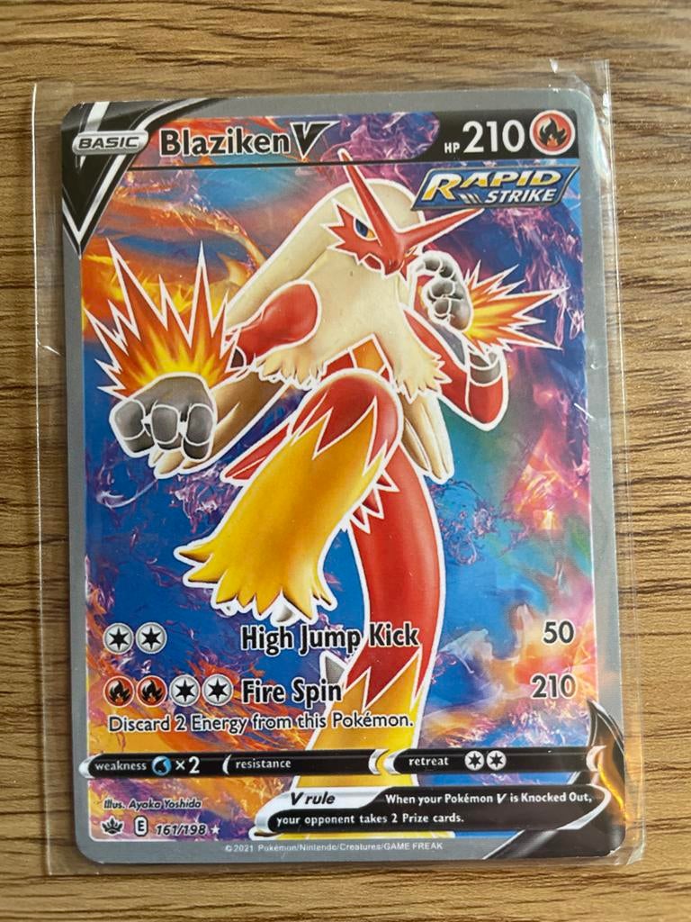 Pokémon Kaart: Blaziken V (Rapid Strike) - 161/198, Ophalen of Verzenden, Zo goed als nieuw, Losse kaart