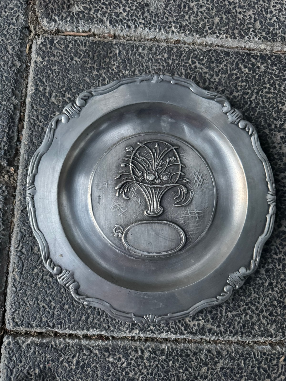 Decoratief tinnen bord 23 cm - Graveermogelijkheid, Ophalen of Verzenden