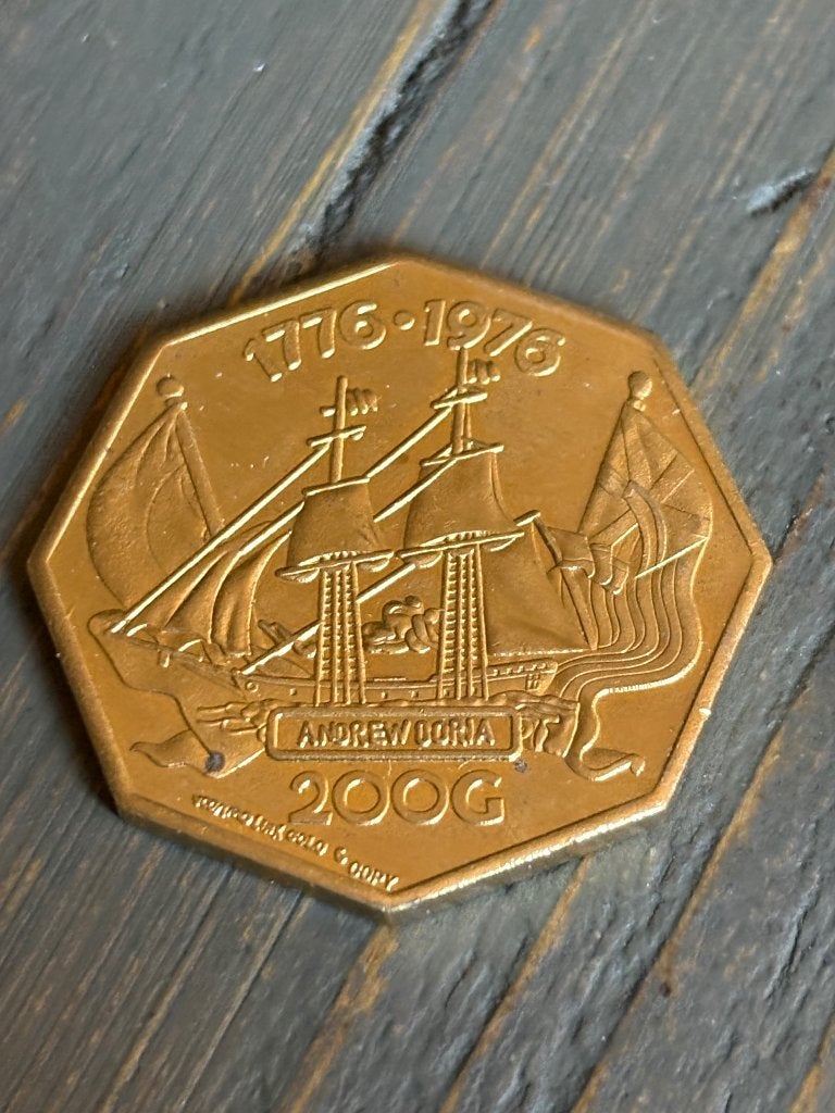 Copy 200 Gulden 1976 nederlandse antillen, Ophalen of Verzenden, Koningin Juliana, Overige waardes, Losse munt