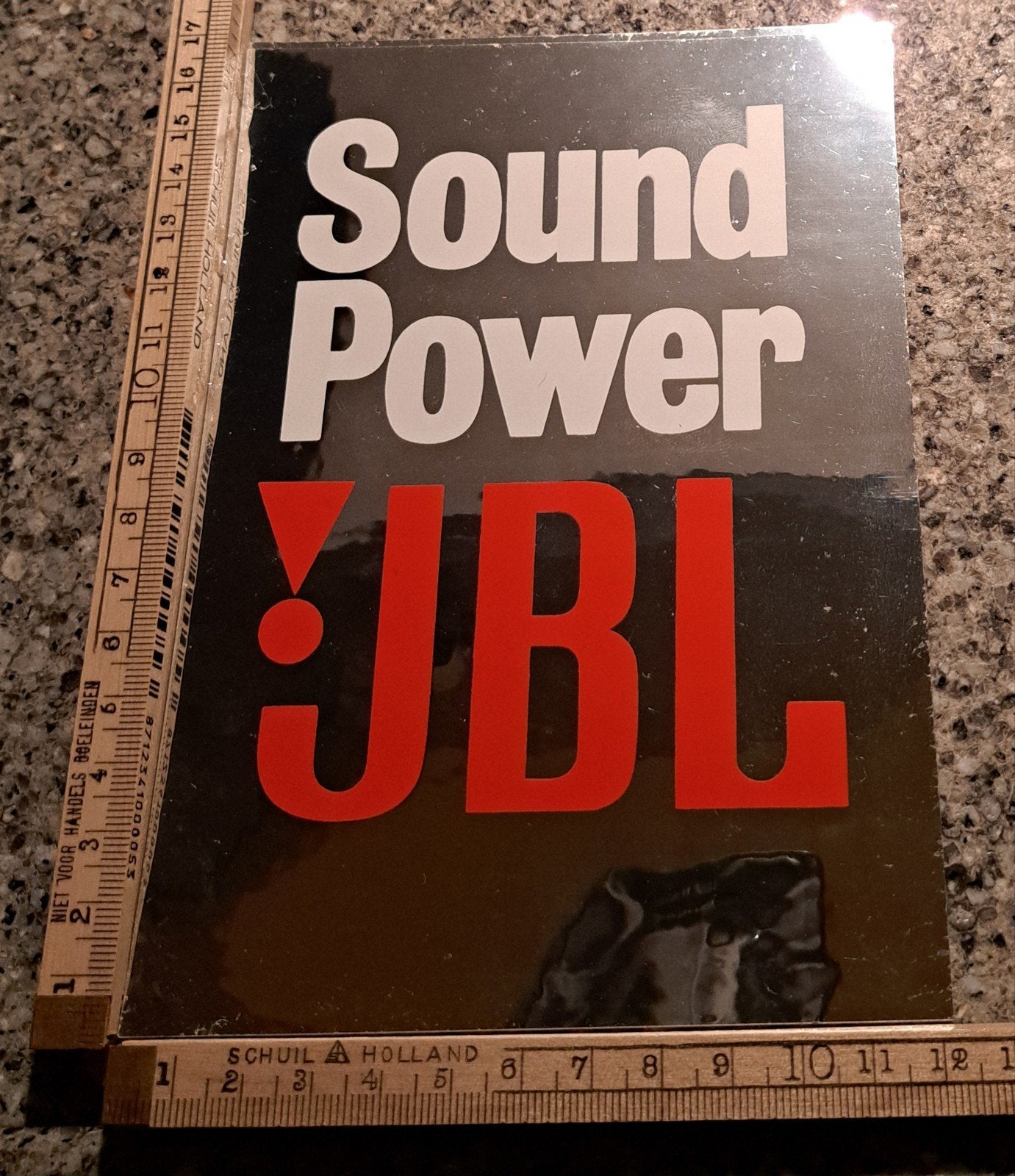 Vintage grote spiegelsticker Power Sound JBL boxen  sticker, Ophalen of Verzenden, Zo goed als nieuw, Overige typen